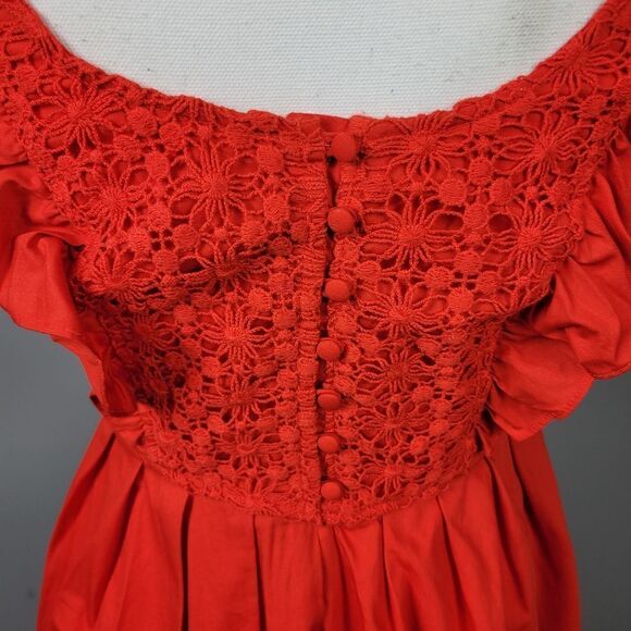 NWT Free People Half Moon Mini Dress. Red XS#26 - Picture 10 of 16